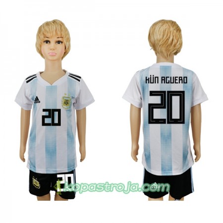 Billiga Fotbollströjor Argentina Kun Aguero 20 Barn WM 2018 Hemma tröja